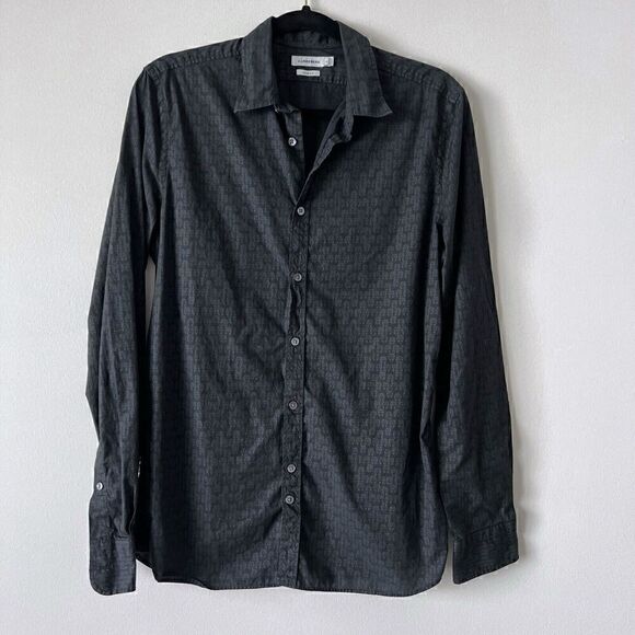 J Lindeberg Men's Dani Slim Fit Shirt Size S Blue Green Geometric Astronomical - Picture 1 of 7